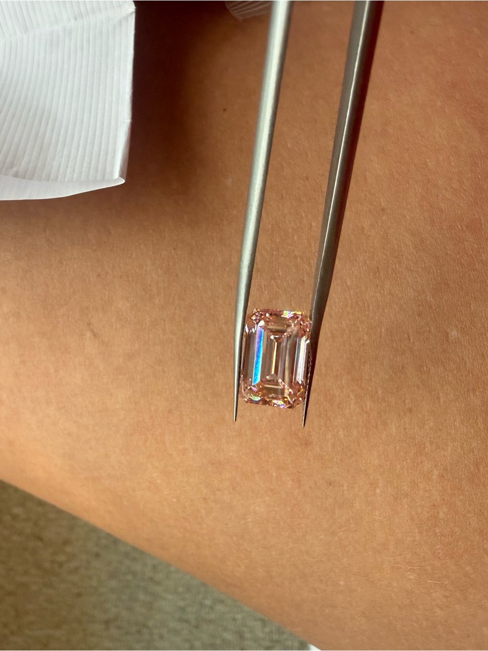 Pink Emerald-Cut Lab Diamond - Picture 4 of 5